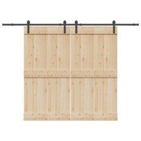 Kit de herrajes para puertas correderas acero negro 427 cm