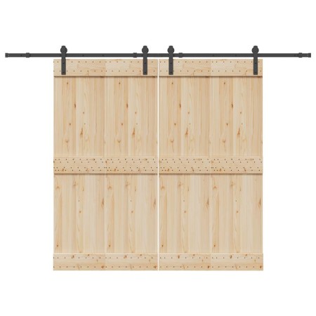 Kit de herrajes para puertas correderas acero negro 427 cm