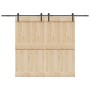 Kit de herrajes para puertas correderas acero negro 427 cm