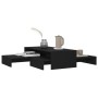 Mesa de centro apilable contrachapada negro 100x100x26,5 cm