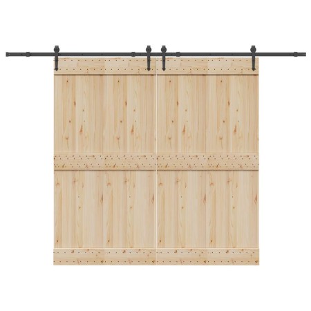 Kit de herrajes para puertas correderas acero negro 305 cm