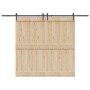 Kit de herrajes para puertas correderas acero negro 305 cm