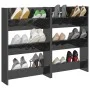 Wall shoe racks 2 pcs glossy gray plywood 60x18x90 cm by vidaXL, Shoe racks and shoe organizers - Ref: Foro24-806776, Price: ...