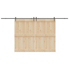 Kit de herrajes para puertas correderas acero negro 427 cm