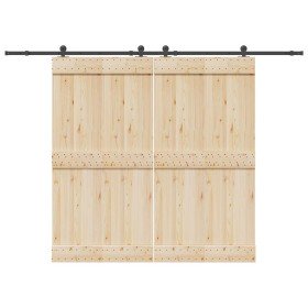 Kit de herrajes para puertas correderas acero negro 305 cm