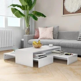 Set stapelbarer Couchtische aus weißem Glanz 100x100x26,5 cm von vidaXL, Couchtisch - Ref: Foro24-806801, Preis: 45,93 €, Rab...
