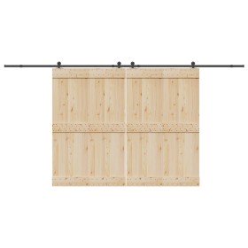 Kit de herrajes para puertas correderas acero negro 427 cm