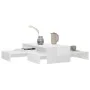 Set stapelbarer Couchtische aus weißem Glanz 100x100x26,5 cm von vidaXL, Couchtisch - Ref: Foro24-806801, Preis: 45,93 €, Rab...