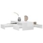 Set stapelbarer Couchtische aus weißem Glanz 100x100x26,5 cm von vidaXL, Couchtisch - Ref: Foro24-806801, Preis: 46,28 €, Rab...