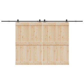 Kit de herrajes para puertas correderas acero negro 400 cm