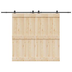 Kit de herrajes para puertas correderas acero negro 305 cm