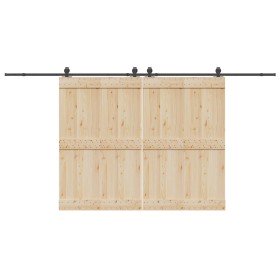 Kit de herrajes para puertas correderas acero negro 427 cm