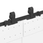 Kit de herrajes para puertas correderas acero negro 427 cm