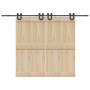 Kit de herrajes para puertas correderas acero negro 400 cm