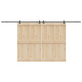Kit de herrajes para puertas correderas acero negro 427 cm
