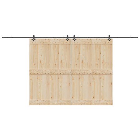Kit de herrajes para puertas correderas acero negro 427 cm en Artículos para puertas | Comprar online en Foro24