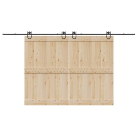 Kit de herrajes para puertas correderas acero negro 400 cm