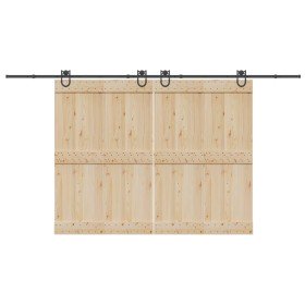Kit de herrajes para puertas correderas acero negro 400 cm