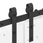 Kit de herrajes para puertas correderas acero negro 400 cm