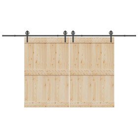 Kit de herrajes para puertas correderas acero negro 400 cm