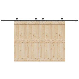 Kit de herrajes para puertas correderas acero negro 400 cm