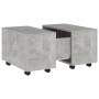 Mesa de centro madera contrachapada gris hormigón 60x60x38 cm