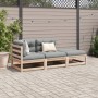 Set de sofás de jardín 3 pzas con cojines madera maciza de pino