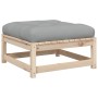 Set de sofás de jardín 3 pzas con cojines madera maciza de pino