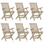 Klappbare Gartenstühle 6 Stück aus massivem Teakholz 56x61x89 cm von vidaXL, Gartenstühle - Ref: Foro24-3155071, Preis: 522,5...