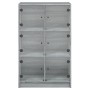 Aparador alto con puertas madera gris Sonoma 68x37x109 cm