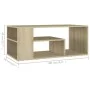 Couchtisch aus Sonoma-Eichensperrholz, 100 x 50 x 40 cm von vidaXL, Couchtisch - Ref: Foro24-806924, Preis: 56,08 €, Rabatt: %