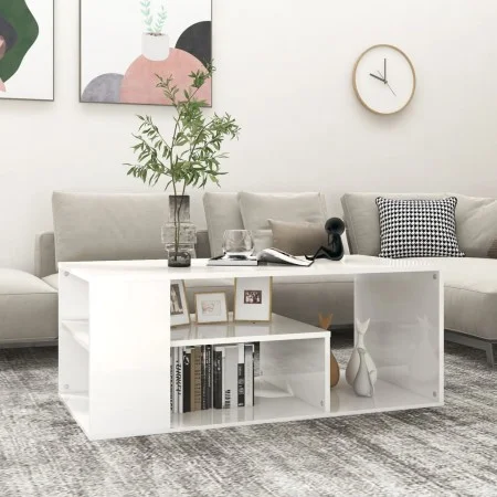 Couchtisch aus Sperrholz glänzend weiß 100x50x40 cm von vidaXL, Couchtisch - Ref: Foro24-806927, Preis: 62,01 €, Rabatt: %