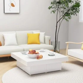 Couchtisch aus glänzend weißem Sperrholz, 90 x 90 x 28 cm von vidaXL, Couchtisch - Ref: Foro24-806918, Preis: 88,96 €, Rabatt: %