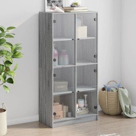 Aparador alto con puertas madera gris Sonoma 68x37x142 cm Aparador alto con puertas madera gris Sonoma 68x37x142 cm