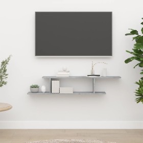 TV-Wandregal aus betongrauem Sperrholz, 125 x 18 x 23 cm von vidaXL, Regale und Regale - Ref: Foro24-806993, Preis: 26,20 €, ...