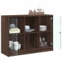 Aparador madera de ingeniería marrón roble 102x37x75,5 cm