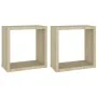 Wall cube shelves 2 units Sonoma oak 30x15x30 cm by vidaXL, Shelves and shelves - Ref: Foro24-807007, Price: 22,92 €, Discoun...