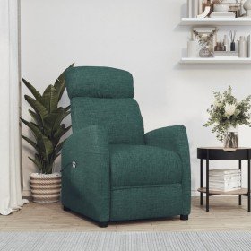 Sillón elevable tela verde oscuro Sillón elevable tela verde oscuro