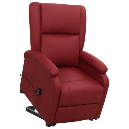 Sillón elevable cuero sintético rojo tinto