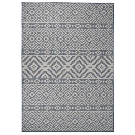 Blau gestreifter flachgewebter Outdoor-Teppich 120x170 cm von vidaXL, Teppiche - Ref: Foro24-340837, Preis: 42,17 €, Rabatt: %