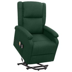 Sillón de masaje elevable tela verde oscuro
