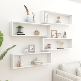 Cube wall shelf 4 pcs plywood 100x15x30 cm by vidaXL, Shelves and shelves - Ref: Foro24-807080, Price: 65,03 €, Discount: %