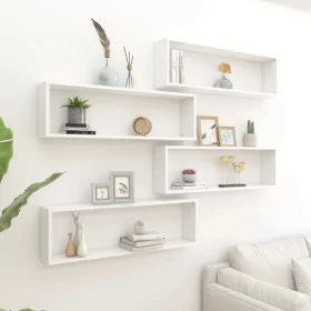 Cube wall shelf 4 pcs plywood 100x15x30 cm by vidaXL, Shelves and shelves - Ref: Foro24-807080, Price: 63,91 €, Discount: %