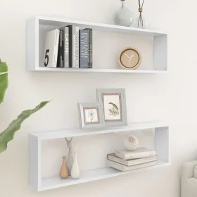 Wall cube shelf 2 units plywood 100x15x30 cm by vidaXL, Shelves and shelves - Ref: Foro24-807079, Price: 39,41 €, Discount: %
