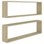 Würfelwandregale 2 Einheiten Sonoma-Eichensperrholz 100x15x30cm von vidaXL, Regale und Regale - Ref: Foro24-807088, Preis: 37...
