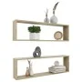 Würfelwandregale 2 Einheiten Sonoma-Eichensperrholz 100x15x30cm von vidaXL, Regale und Regale - Ref: Foro24-807088, Preis: 37...
