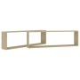 Cube wall shelves 2 units Sonoma oak plywood 100x15x30cm by vidaXL, Shelves and shelves - Ref: Foro24-807088, Price: 36,75 €,...