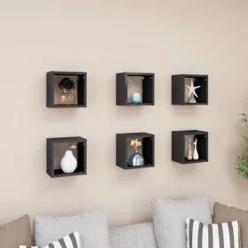 Cube wall shelves 6 units glossy gray 22x15x22 cm by vidaXL, Shelves and shelves - Ref: Foro24-807078, Price: 35,26 €, Discou...