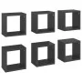 Cube wall shelves 6 units glossy gray 22x15x22 cm by vidaXL, Shelves and shelves - Ref: Foro24-807078, Price: 35,26 €, Discou...
