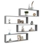 Cube Wandregal 4 Einheiten betongraues Sperrholz 100x15x30cm von vidaXL, Regale und Regale - Ref: Foro24-807092, Preis: 62,50...